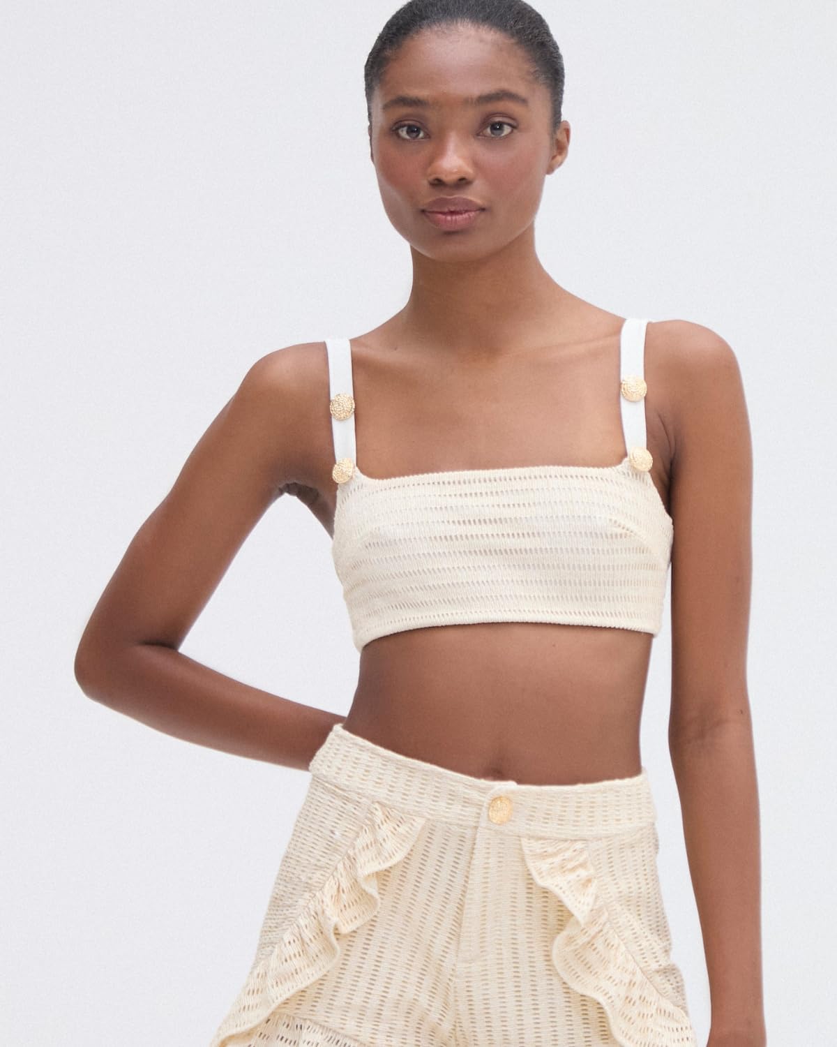 PatBO Metallic Knit Top