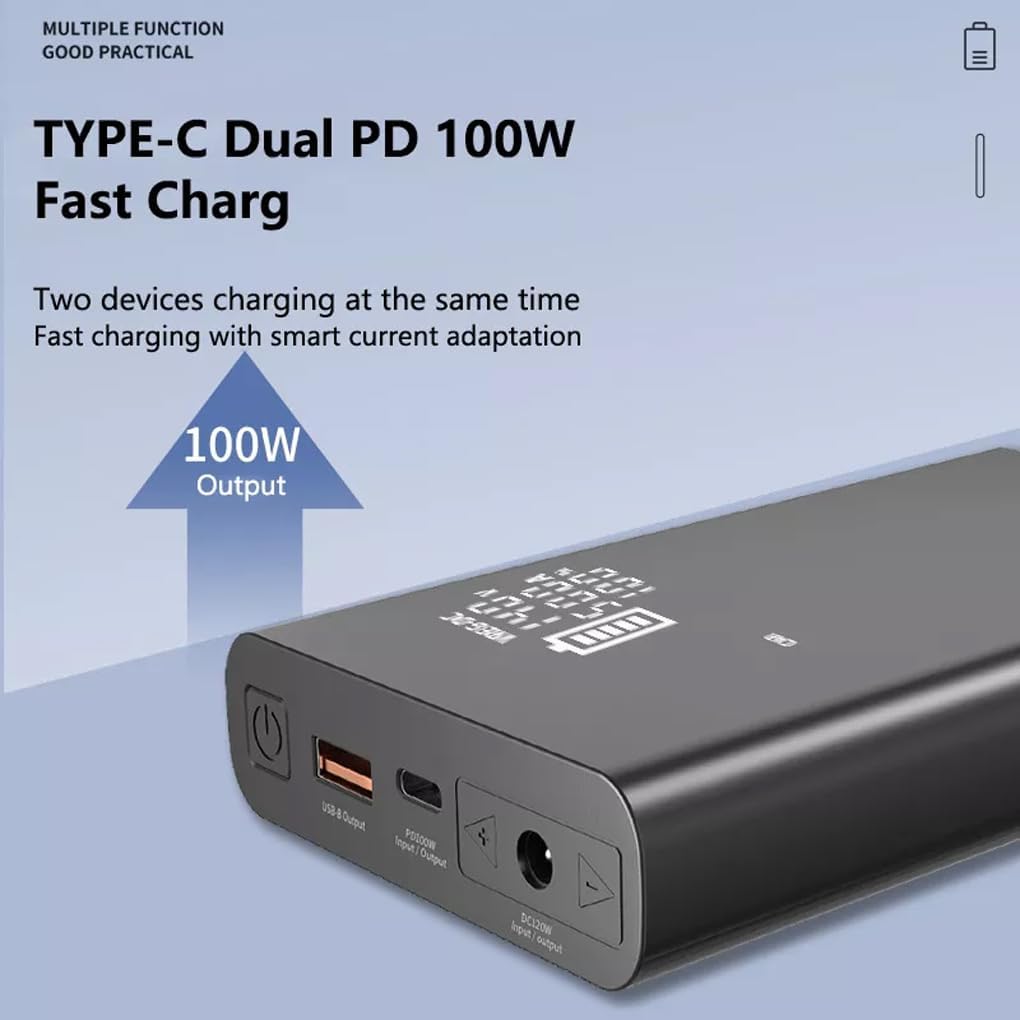 PWEITE 20,000mAh Portable Laptop Power Bank Charger Battery Pack with Multiple Outputs and USB C PD3.0 - Ideal for Laptop, Tablet, Phone