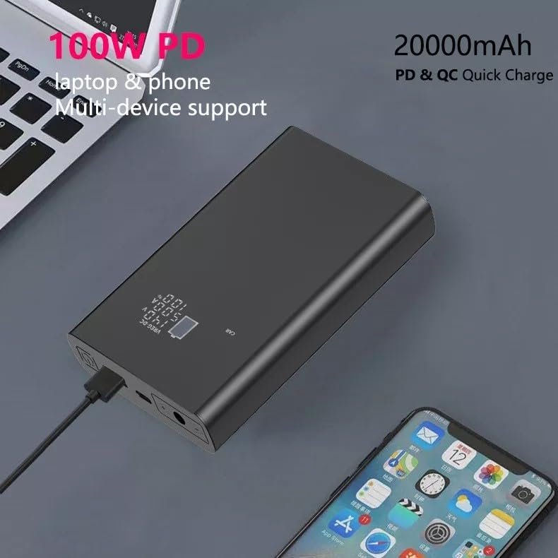 PWEITE 20,000mAh Portable Laptop Power Bank Charger Battery Pack with Multiple Outputs and USB C PD3.0 - Ideal for Laptop, Tablet, Phone