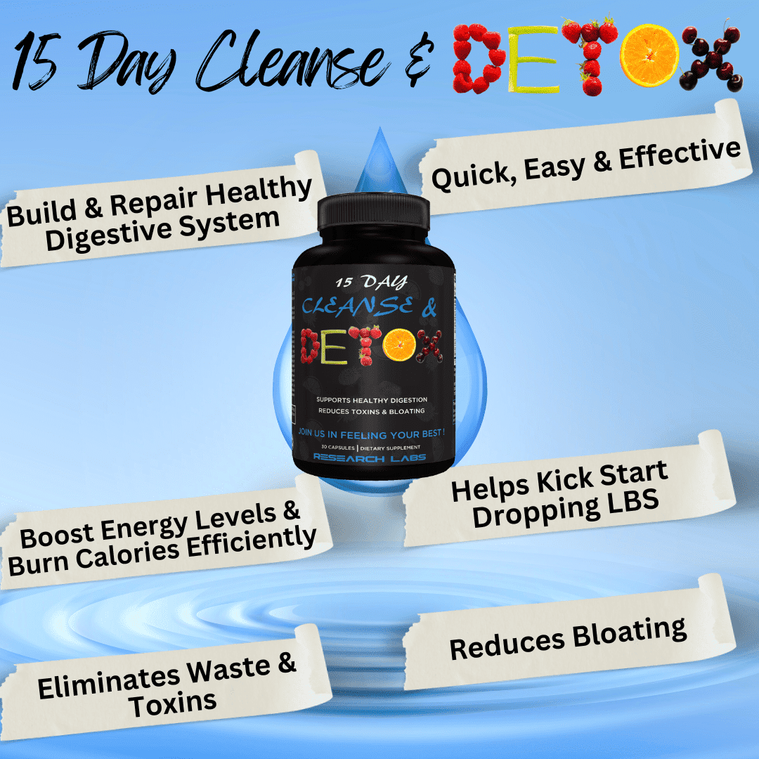 Research Labs 15 Day Colon Cleanse Detox Weight Loss Constipation Relief