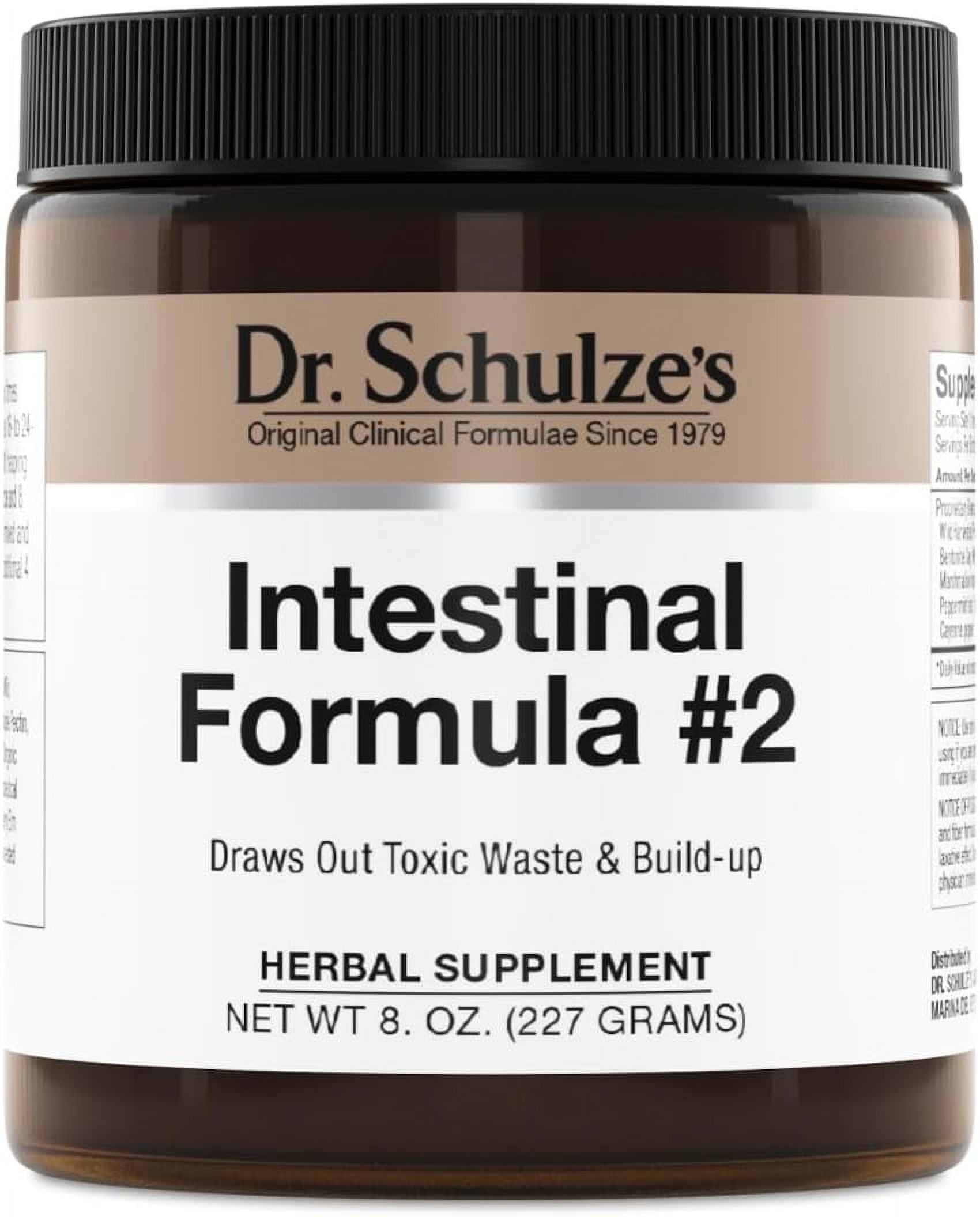 Dr Schulze's Intestinal Formula #2 Colon Cleanse Detox Herbal Supplement 8 oz Jar - Remove Toxins Poisons