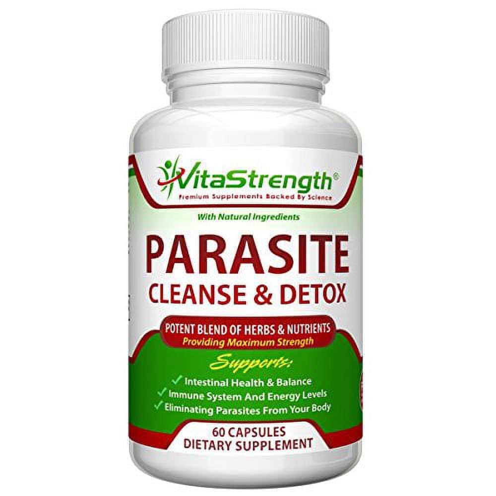 VITASTRENGTH INTESTINE DETOX SUPPLEMENT WITH BLACK WALNUT WORMWOOD - ELIMINATE PARASITES PINWORMS INTESTINAL WORMS