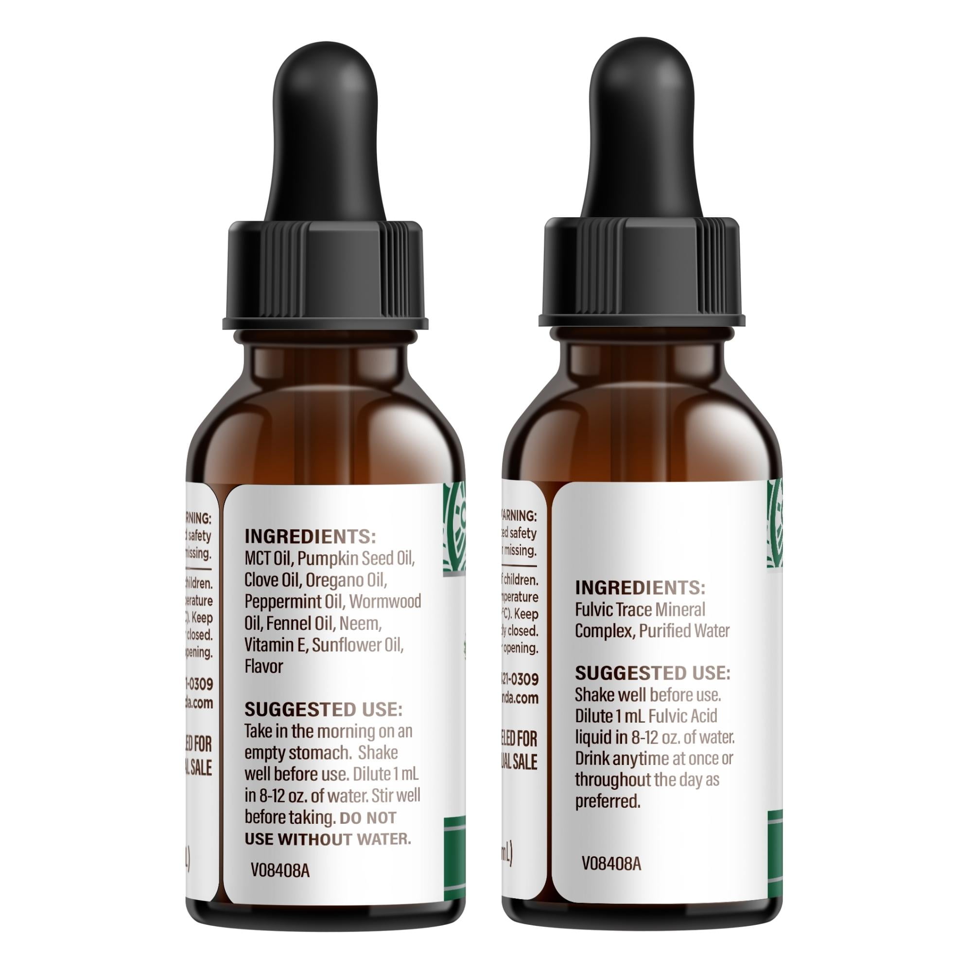 GuruNanda Paracleanse 2 Step Liquid Supplement with Wormwood Clove Neem Extract for Digestive Health Support 1 fl oz