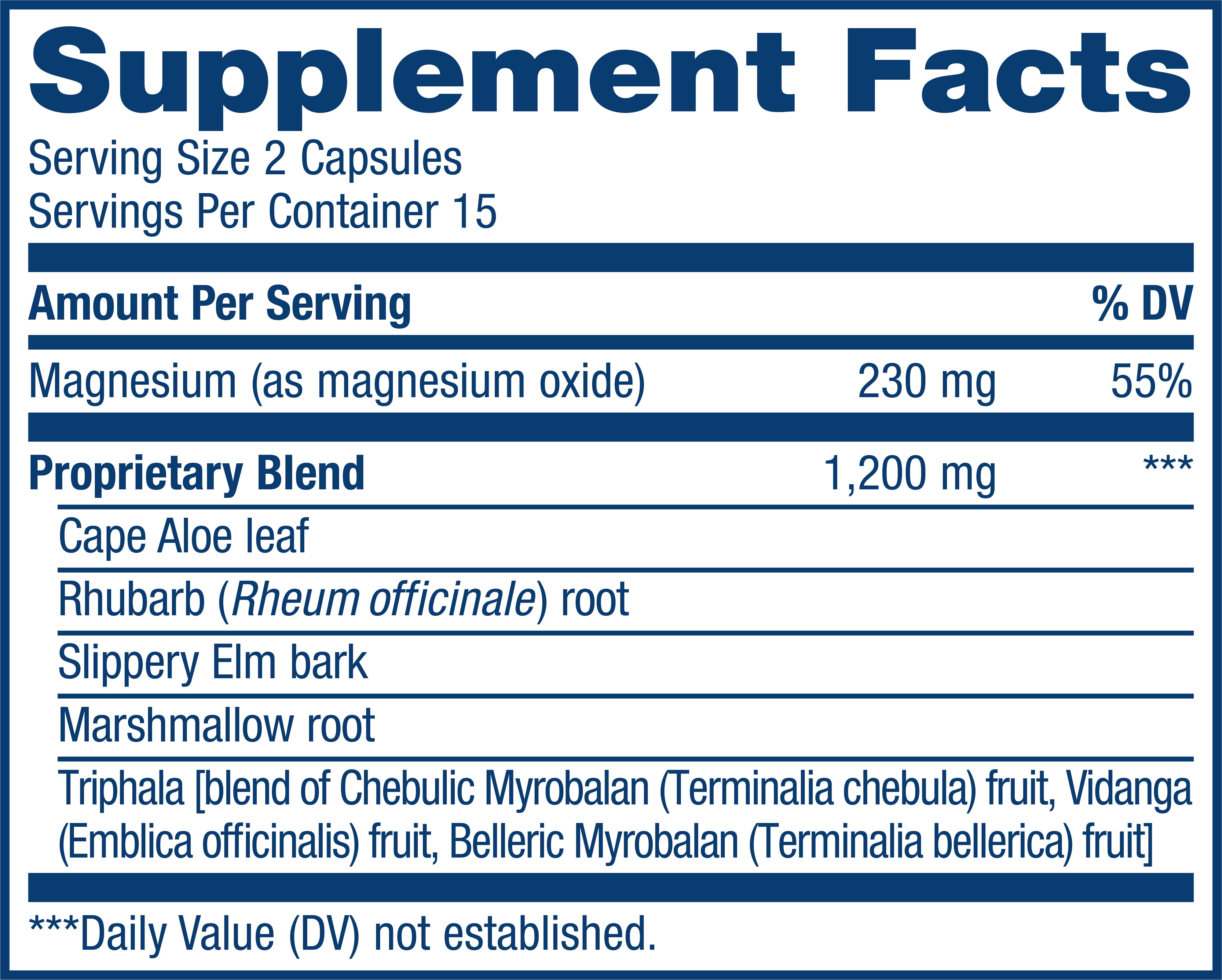 Renew Life Gentle Reset Herbal Blend Magnesium Capsules 30 Count