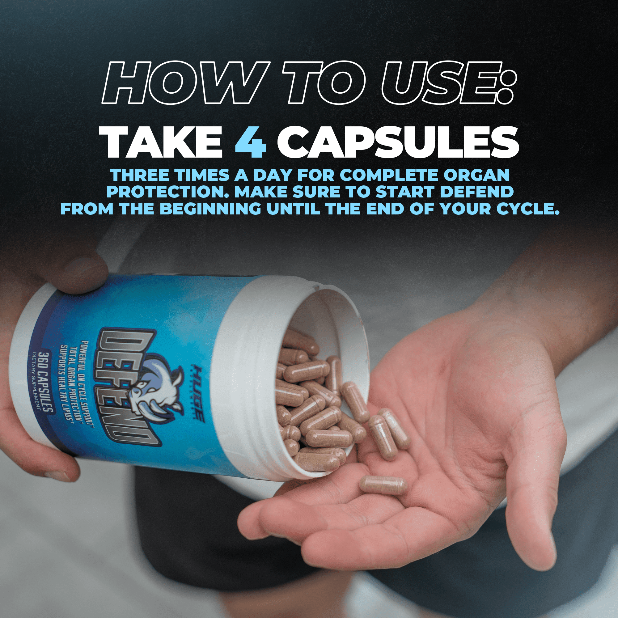HUGE SUPPLEMENTS DEFEND CYCLE SUPPORT 120 CAPSULES FOR ENHANCED PERFORMANCE