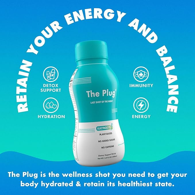 The Plug Liver Cleanse Detox Repair Drink Plant Based Herbal Electrolyte Liver Support Health Bloating Relief Restore Antioxidants Minerals Liver Complex Energy Drink 24-Pack