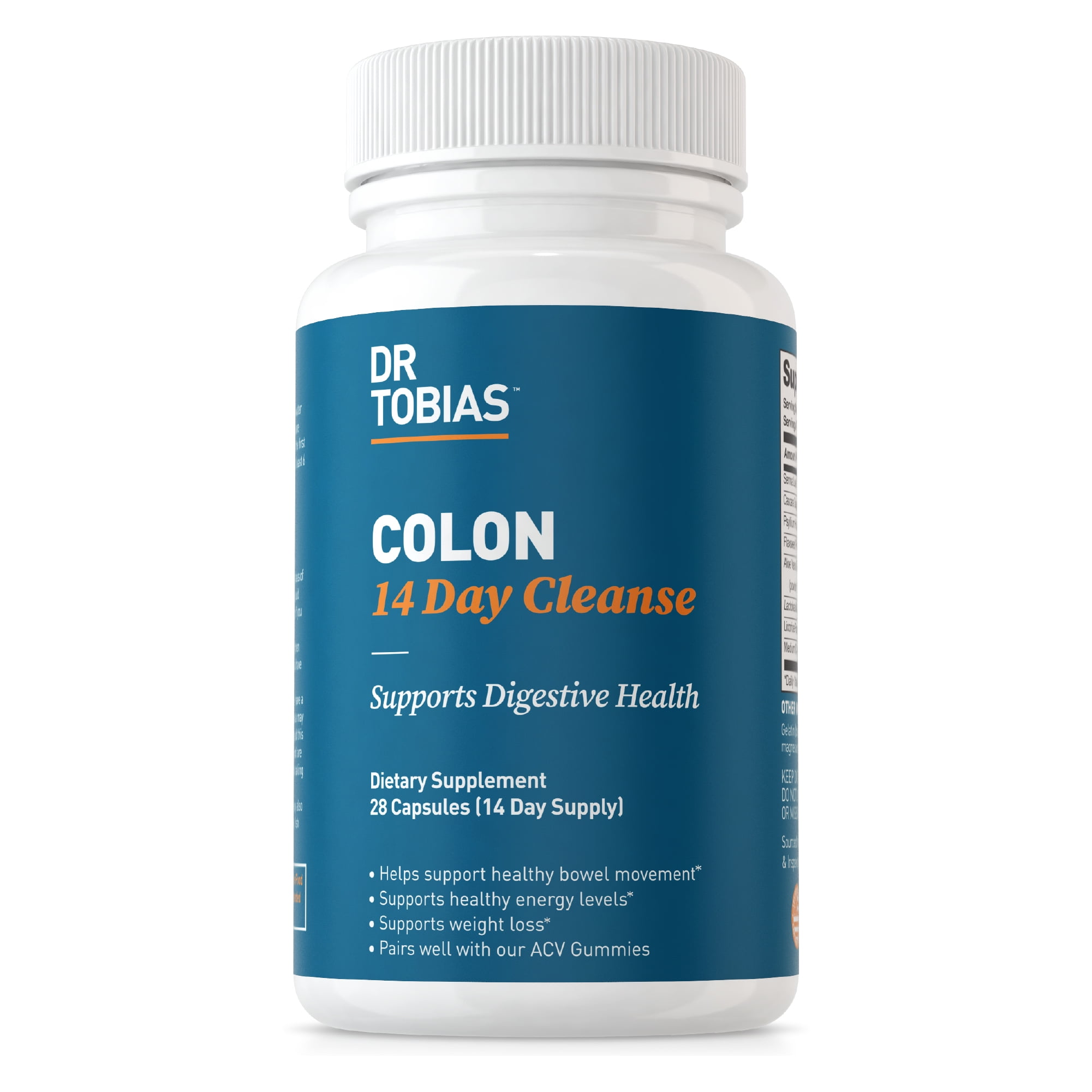 DR TOBIAS COLON 14 DAY CLEANSE GUT CLEANSE DETOX NON-GMO 28 CAPSULES 1-2 DAILY
