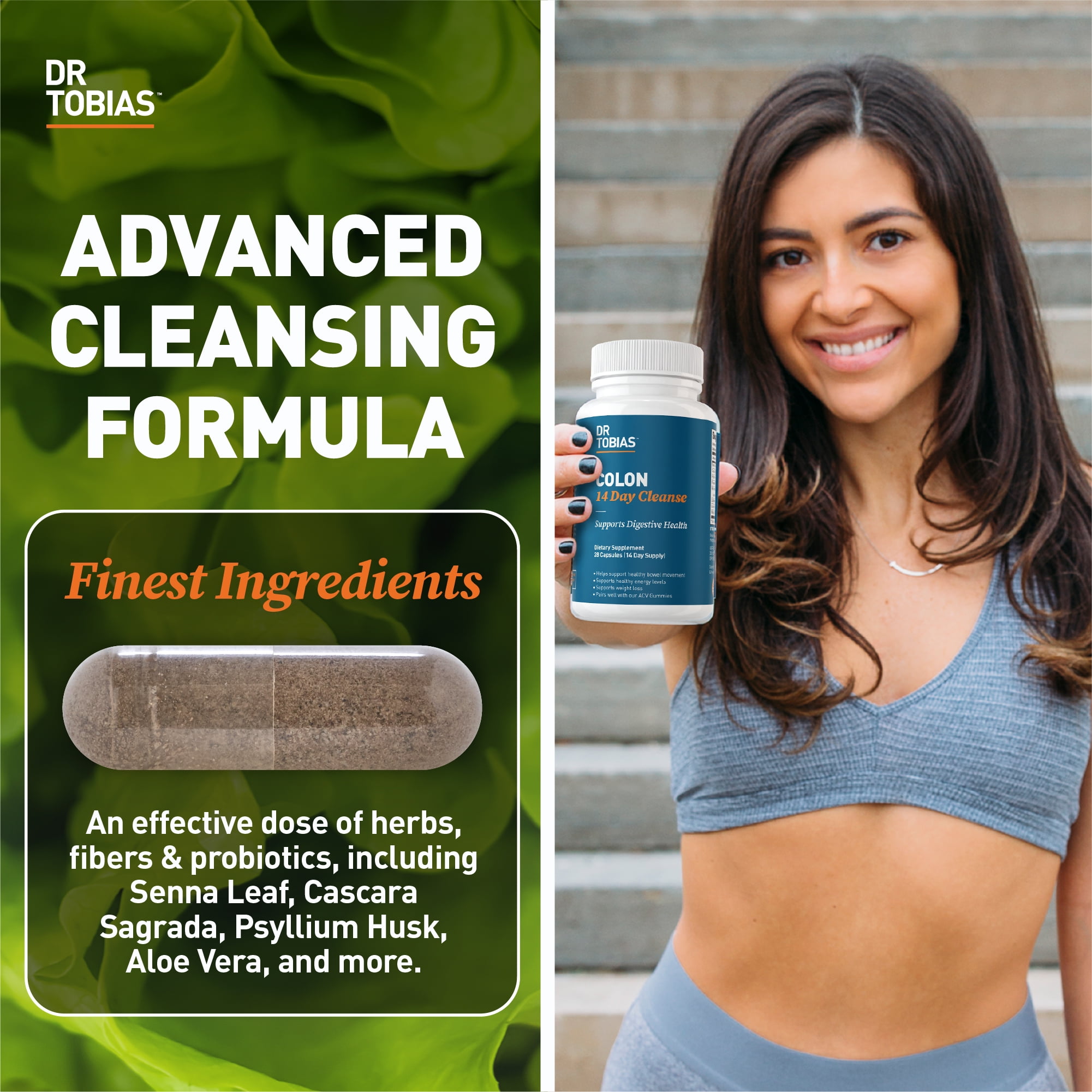 DR TOBIAS COLON 14 DAY CLEANSE GUT CLEANSE DETOX NON-GMO 28 CAPSULES 1-2 DAILY