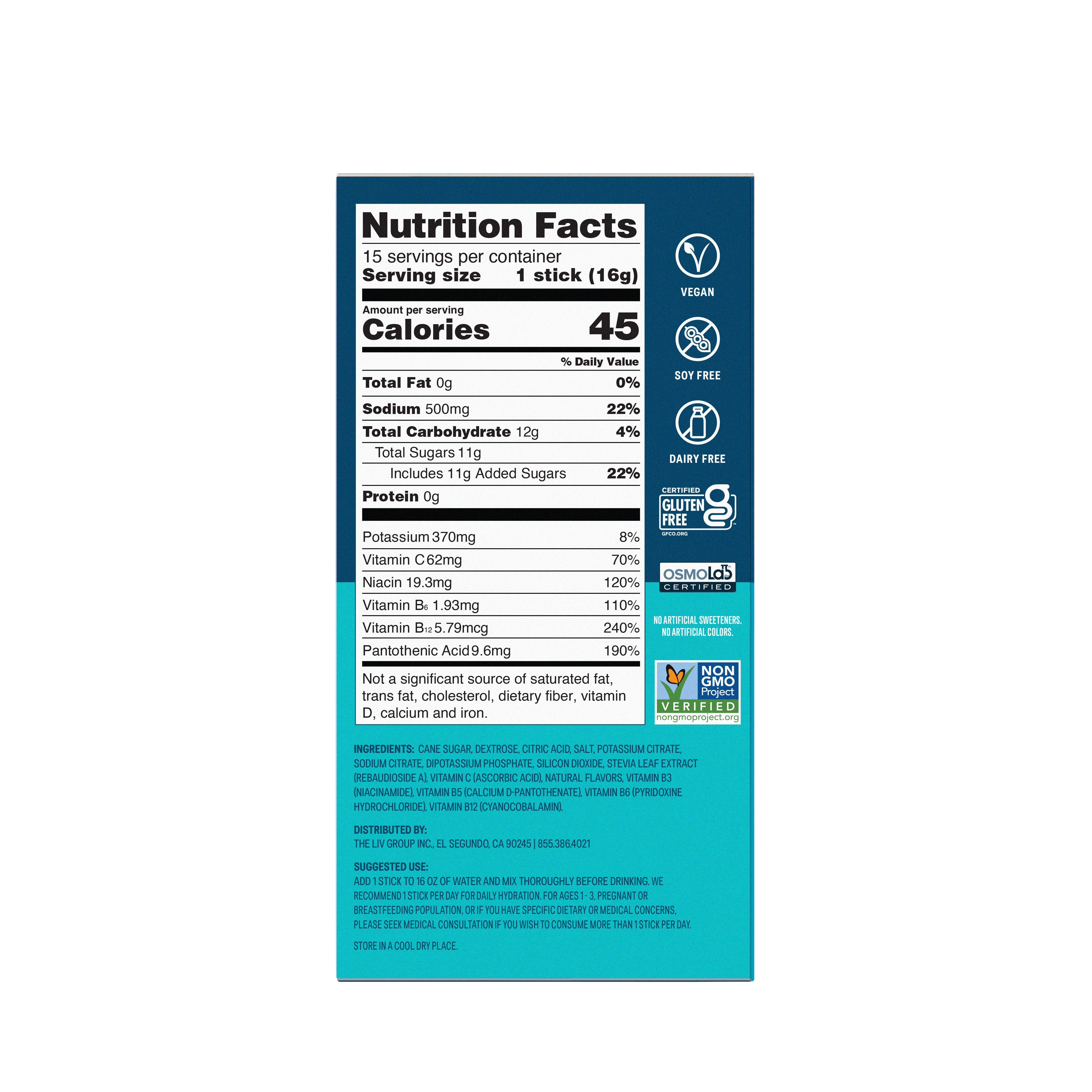 Liquid I.V. Punch Hydration Multiplier Powdered Electrolyte Drink Mix Pack - 15 Count