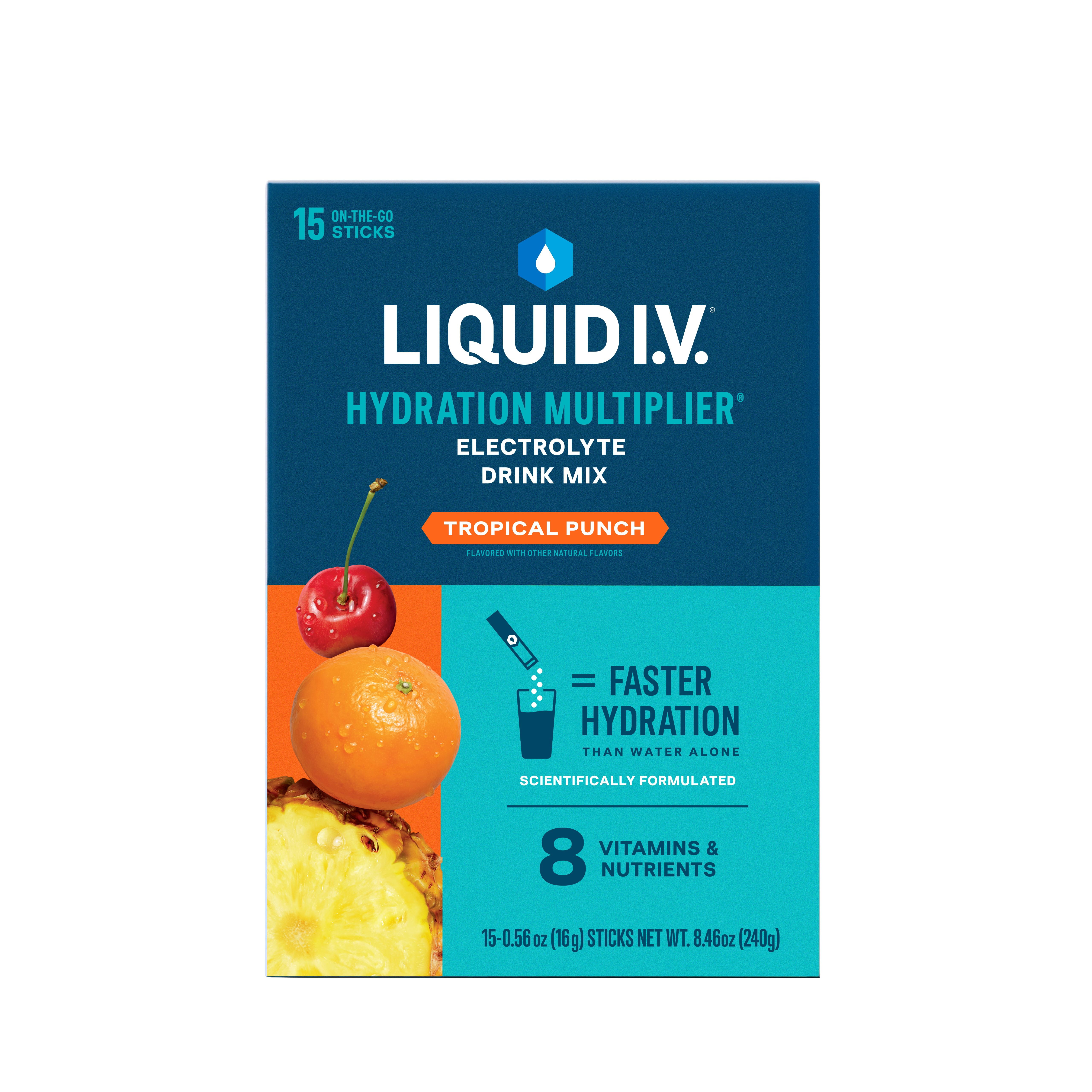 Liquid I.V. Punch Hydration Multiplier Powdered Electrolyte Drink Mix Pack - 15 Count