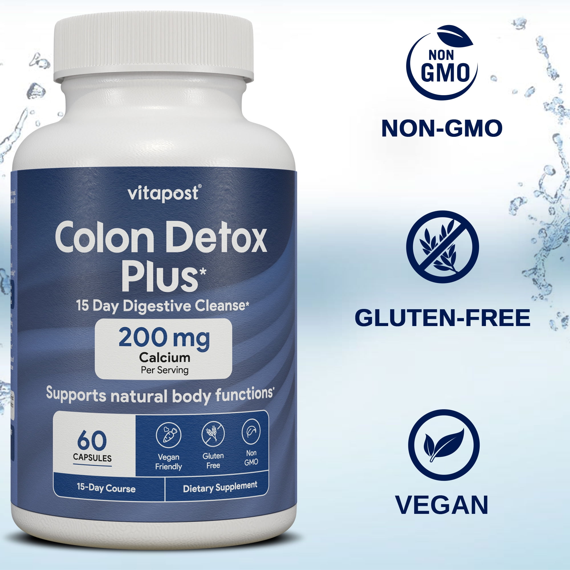 VitaPost Colon Detox Plus 15 Day Digestive Cleanse Supplement 60 Capsules