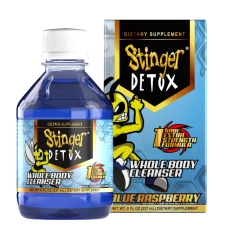 STINGER DETOX EXTRA STRENGTH WHOLE BODY CLEANSER DRINK BLUE RASPBERRY 8 FL OZ - READY TO DRINK