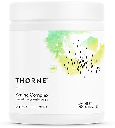 THORNE Amino Complex EAA BCAA Powder for Pre Post-Workout Lean Muscle Energy NSF Certified Sport 30 Servings Lemon Flavor