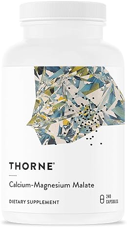 Thorne Calcium Magnesium Malate Gluten Free Supplement Bone Health Muscle Fatigue 240 Capsules
