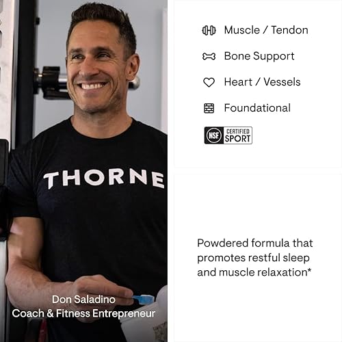Thorne Magnesium Bisglycinate Powder for Restful Sleep Muscle Relaxation Heart Health Metabolism NSF Certified Gluten-Free 6.5 Oz 60 Servings