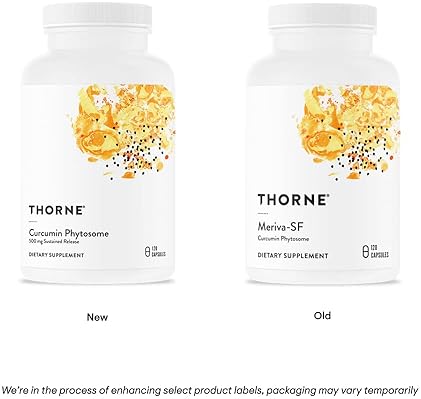 THORNE CURCUMIN PHYTOSOME 500MG MERIVA SUSTAINED RELEASE HIGH ABSORPTION JOINTS MUSCLE 120 CAPSULES