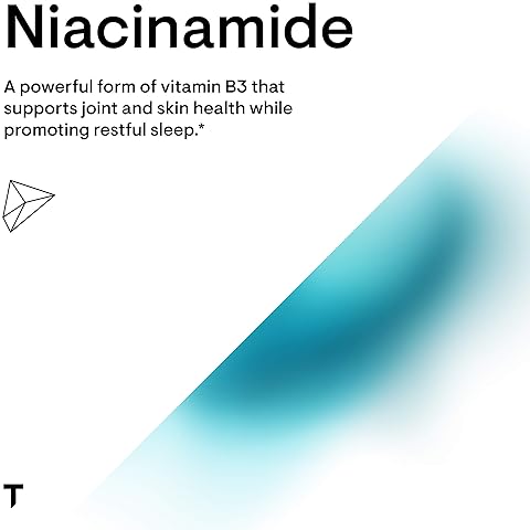 THORNE Niacinamide 500mg Niacin Non-Flushing Vitamin B3 Joint Skin Health Restful Sleep Gluten-Free 180 Capsules