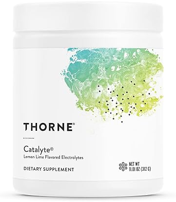 THORNE CATALYTE ELECTROLYTE REPLENISHMENT ENERGY RESTORATION SUPPLEMENT NO ARTIFICIAL SWEETENERS NSF CERTIFIED FOR SPORT LEMON LIME 11.01 OZ