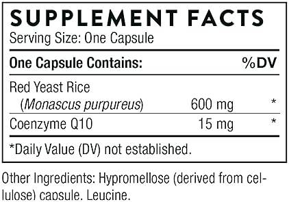 THORNE RED YEAST RICE COQ10 MAINTAIN HEALTHY CHOLESTEROL LEVELS SUPPORTS CARDIOVASCULAR HEALTH GLUTEN-FREE DAIRY-FREE 120 CAPSULES