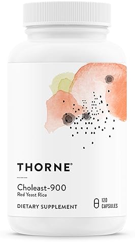 THORNE CHOLEAST 900MG RED YEAST RICE EXTRACT GLUTEN FREE SUPPLEMENT SUPPORTS HEALTHY CHOLESTEROL LEVELS HEART BLOOD PRESSURE 120 CAPSULES