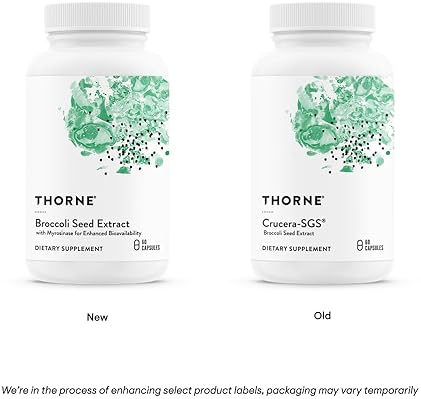 THORNE Broccoli Seed Extract for Antioxidant Support Sulforaphane Glucosinolate SGS 60 Capsules
