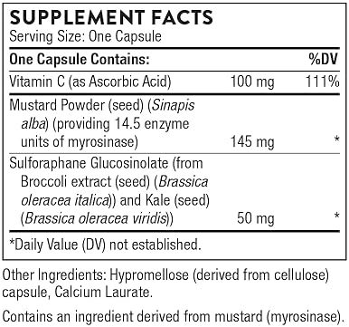 THORNE Broccoli Seed Extract for Antioxidant Support Sulforaphane Glucosinolate SGS 60 Capsules
