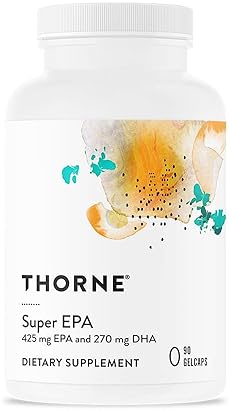 THORNE SUPER EPA OMEGA-3 FATTY ACIDS SUPPLEMENT BRAIN CARDIOVASCULAR JOINTS SKIN GLUTEN DAIRY SOY-FREE 90 GELCAPS