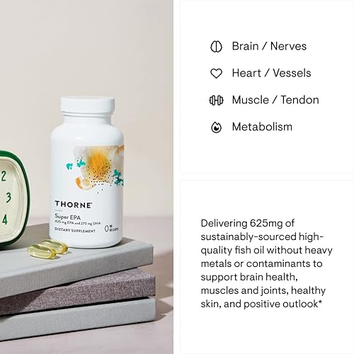 THORNE SUPER EPA OMEGA-3 FATTY ACIDS SUPPLEMENT BRAIN CARDIOVASCULAR JOINTS SKIN GLUTEN DAIRY SOY-FREE 90 GELCAPS