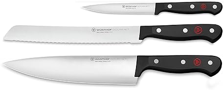 Wusthof Gourmet 3 Piece Chefs Knife Set Black