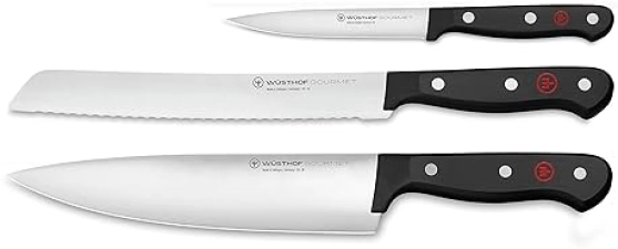 Wusthof Gourmet 3 Piece Chefs Knife Set Black