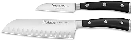 Wusthof Classic IKON 2 Piece Asian Chefs Knife Set Black Color