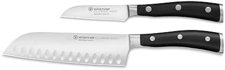 Wusthof Classic IKON 2 Piece Asian Chefs Knife Set Black Color
