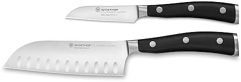 Wusthof Classic IKON 2 Piece Mini Asian Chefs Knife Set Black