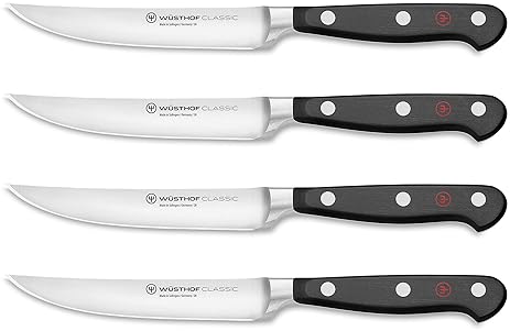 Wusthof Classic 4 Piece Steak Knife Set Black Color