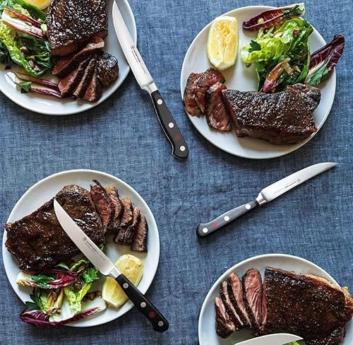 Wusthof Classic 4 Piece Steak Knife Set Black Color