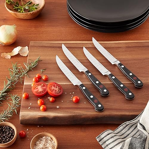 Wusthof Classic 4 Piece Hollow Edge Steak Knife Set for Best Dining Experience