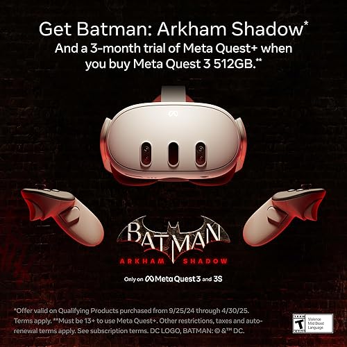 Meta Quest 3 512GB Ultimate Mixed Reality Experiences with Batman Arkham Shadow and 3-Month Meta Quest+ Trial