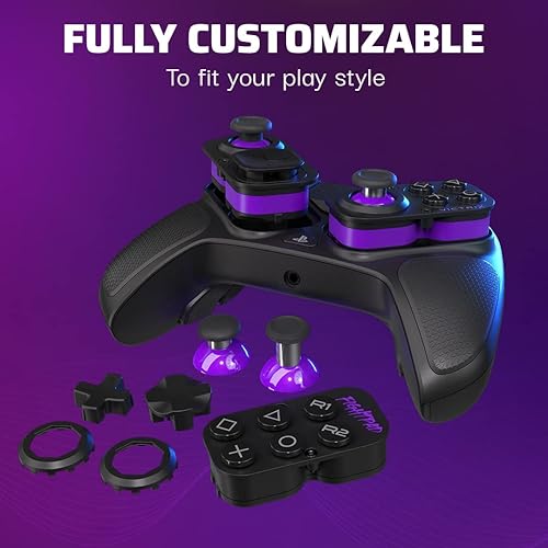 PDP Victrix Pro BFG Wireless Gaming Controller PS5 PS4 PC Modular Esports Gamepad Remappable Buttons Customizable Triggers Paddles D-Pad Fightpad PC App Black