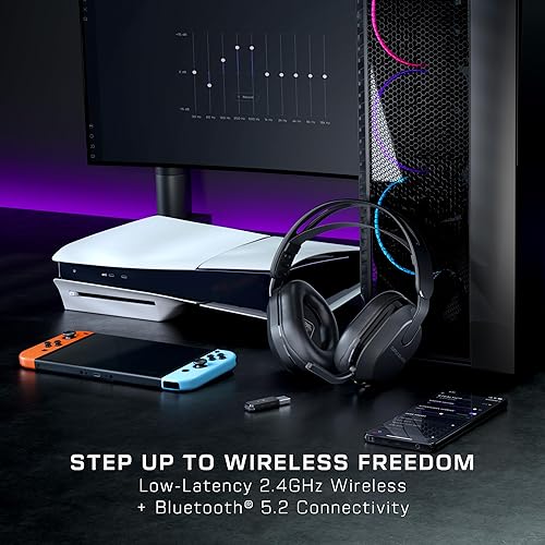 Turtle Beach Stealth 500 Wireless Gaming Headset for PS5 PS4 PC Mobile 40-Hr Battery Bluetooth Memory Foam Flip-to-Mute Mic EQ Presets Companion App Black