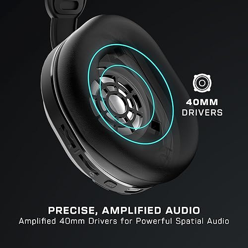 Turtle Beach Stealth 500 Wireless Gaming Headset for PS5 PS4 PC Mobile 40-Hr Battery Bluetooth Memory Foam Flip-to-Mute Mic EQ Presets Companion App Black