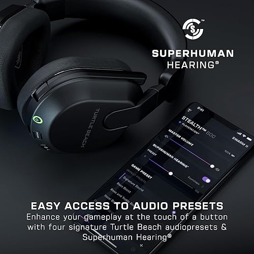 Turtle Beach Stealth 600 Wireless Gaming Headset PS5 PS4 PC Mobile Bluetooth 80-Hr Battery Noise-Cancelling Mic Speakers Black