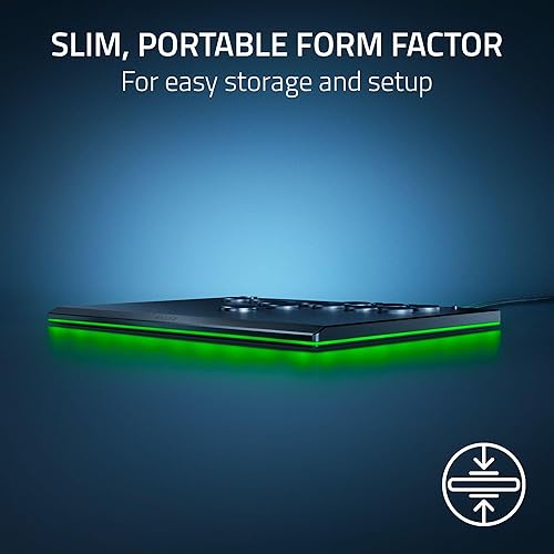 Razer Kitsune All Button Arcade Controller for PS5 PlayStation 5 PC Low Profile Optical Switches Slim Form Factor Removable Top Plate Chroma RGB Lighting USB Type C Black
