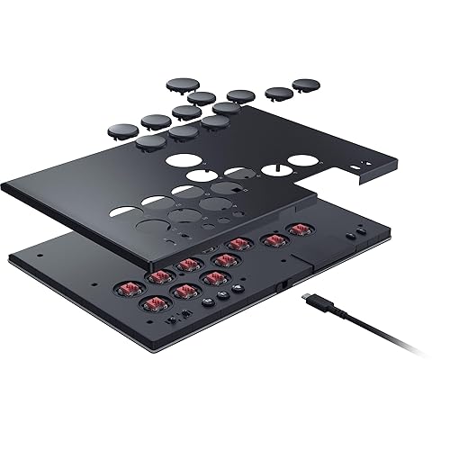 Razer Kitsune All Button Arcade Controller for PS5 PlayStation 5 PC Low Profile Optical Switches Slim Form Factor Removable Top Plate Chroma RGB Lighting USB Type C Black