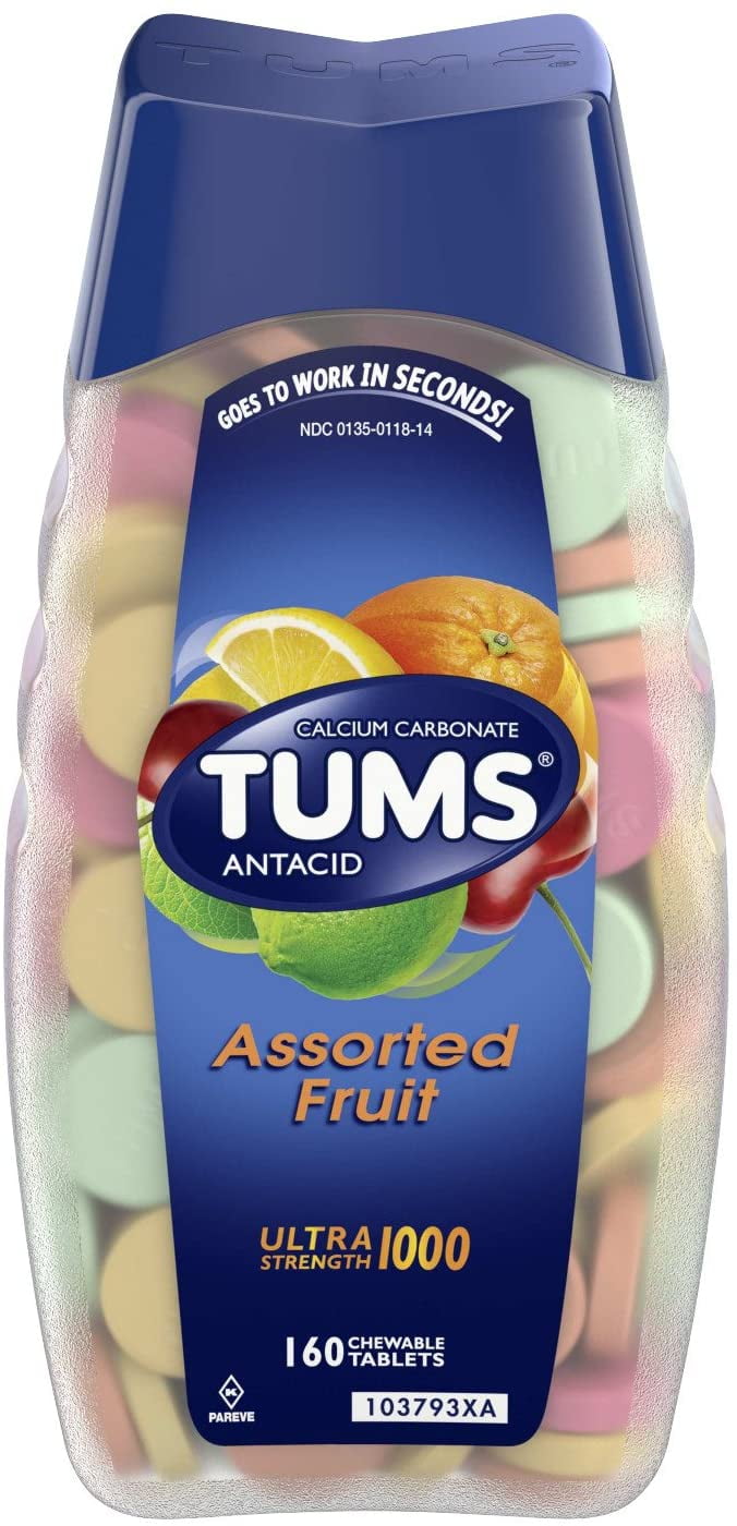 Tums Ultra Maximum Strength Chewable Assorted Tablets 160 CT Pack of 4