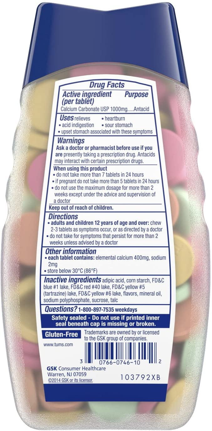 Tums Ultra Maximum Strength Chewable Assorted Tablets 160 CT Pack of 4