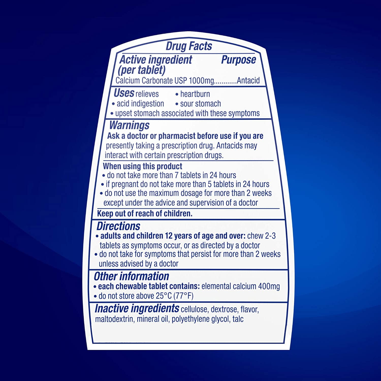 TUMS Ultra 1000 Peppermint Tablets 216 Count