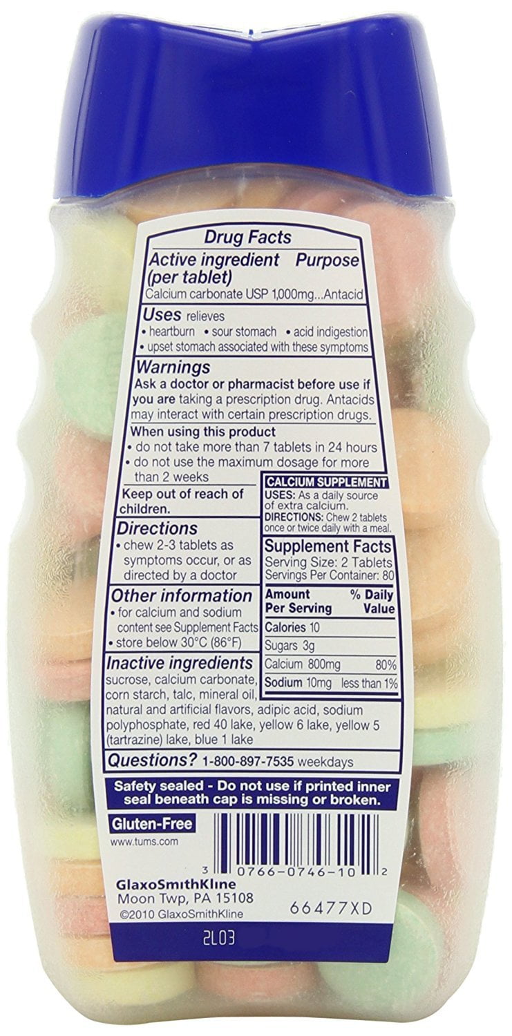 Tums Ultra 1000 Assorted Fruit Antacid Tablets Value Size 160 Count Pack of 2