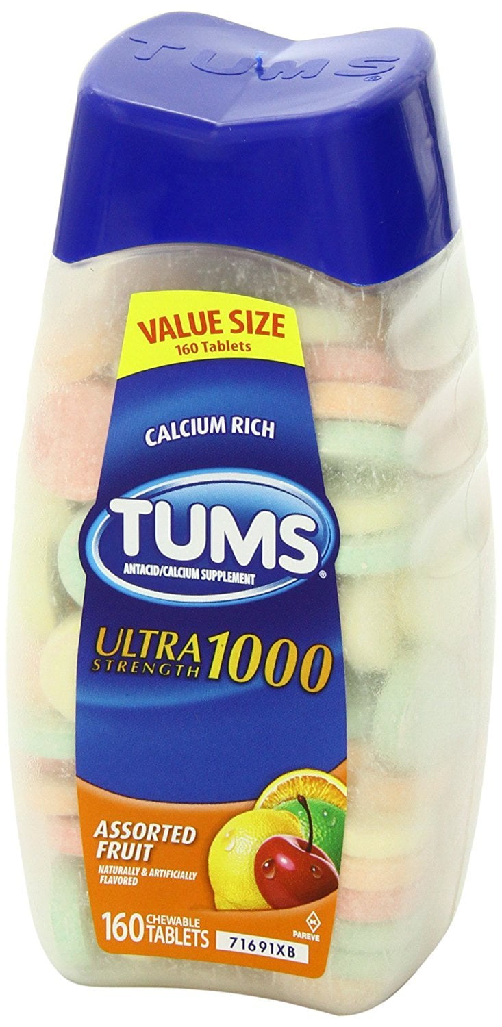 Tums Ultra 1000 Assorted Fruit Antacid Tablets Value Size 160 Count Pack of 2