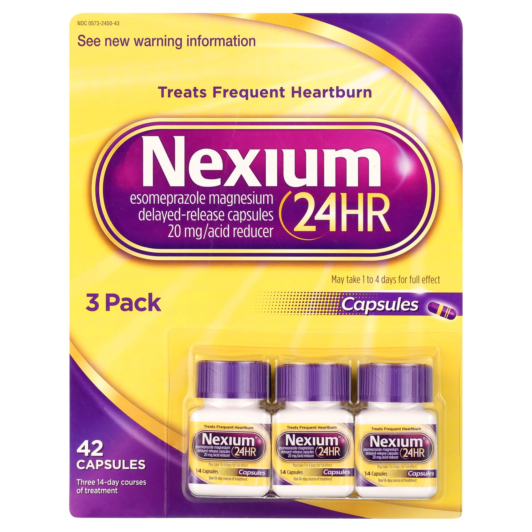 NEXIUM 24HR ACID REDUCER DELAYED-RELEASE CAPSULES 14 CAPSULES 3 PACK FOR HEARTBURN RELIEF