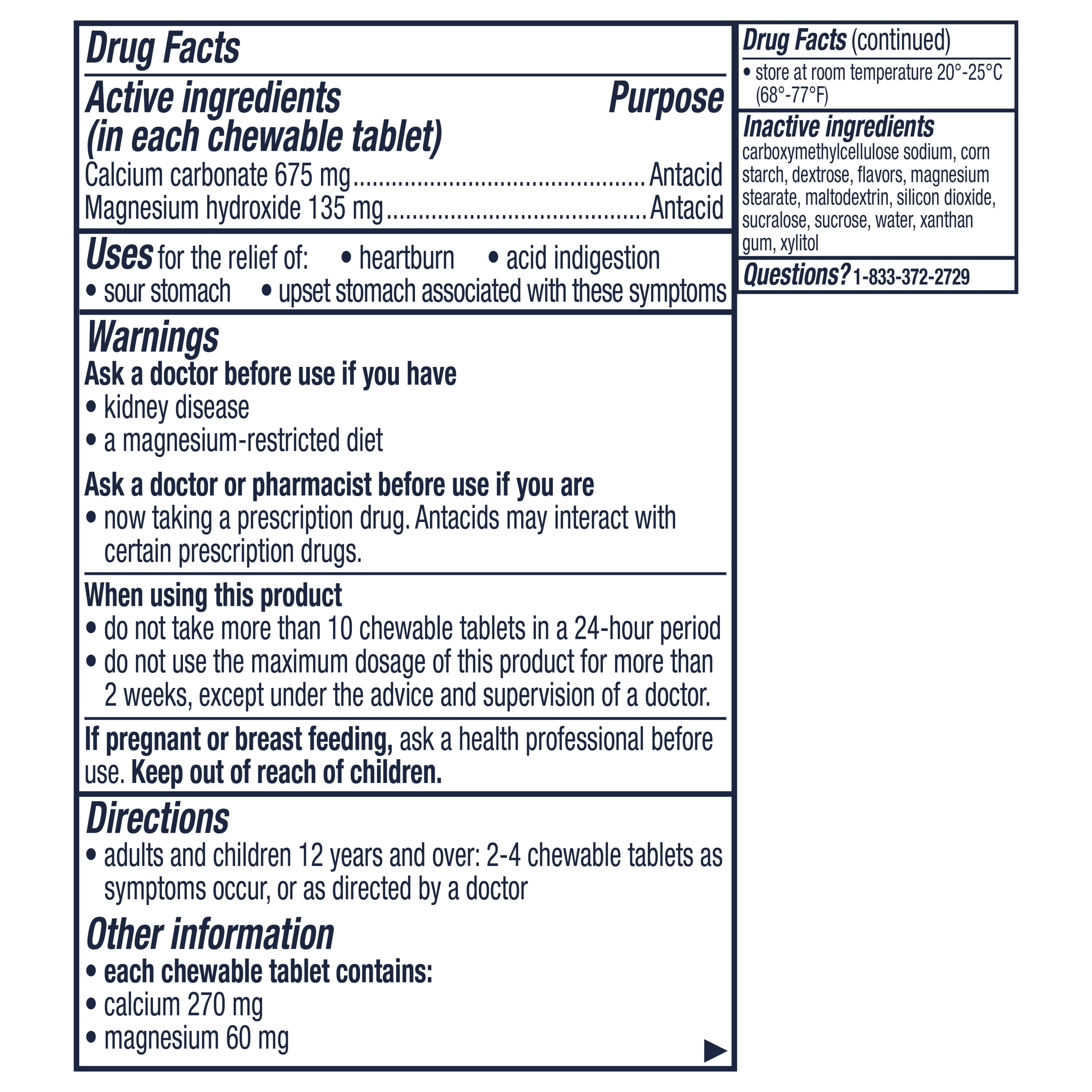 Rolaids Extra Strength Mint Chewable Antacid Tablets 96 Count for Acid Indigestion and Heartburn
